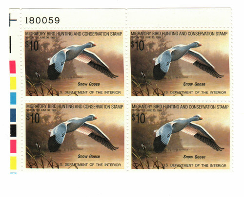 RW55 PB - 1988 $10.00 Federal Duck Stamp - Snow Goose