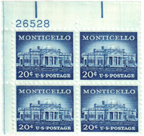 1047 PB - 1956 Liberty Series - 20¢ Monticello