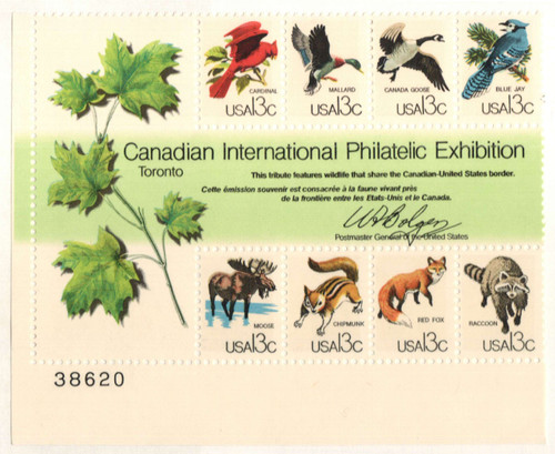 1757 PB - 1978 13c CAPEX Wildlife souvenir sheet