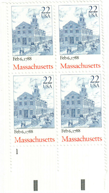 2341 PB - 1987 22c Bicentenary Statehood: Massachusetts