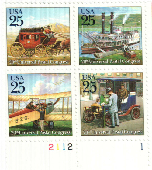 2434-37 PB - 1989 25c Traditional Mail Delivery