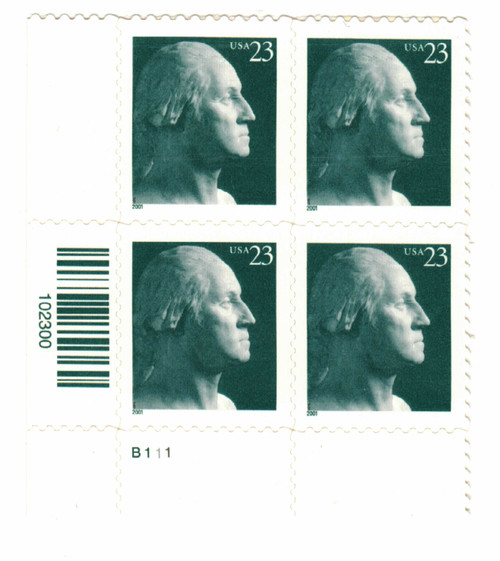 3468A PB - 2001 23c George Washington, self-adhesive