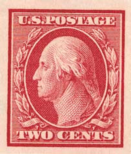 384 PB - 1910 2c Washington, carmine, single line watermark, imperforate