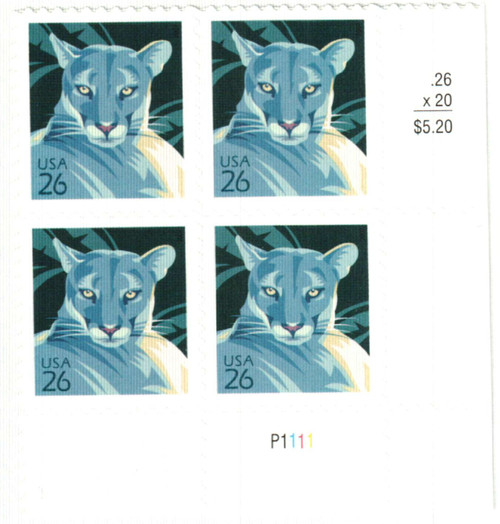 4139 PB - 2007 26c Florida Panther, from sheet of 20