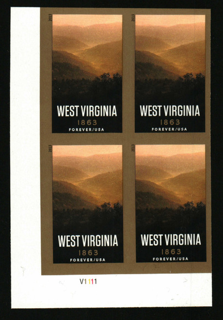 4790a PB - 2013 First-Class Forever Stamp - Imperforate Statehood: West Virginia Sesquicentennial