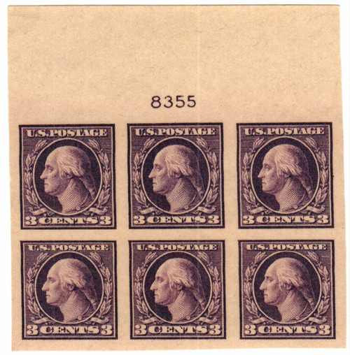 484 PB - 1918 3c Washington, violet, imperforate, type II
