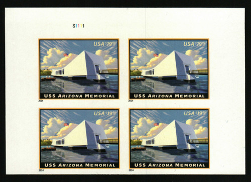 4873a PB - 2014 $19.99 Imperf USS Arizona Memorial