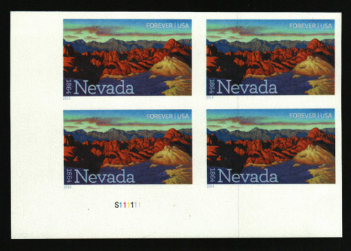 4907a PB - 2014 First-Class Forever Stamp - Imperforate Statehood: Nevada Sesquicentennial