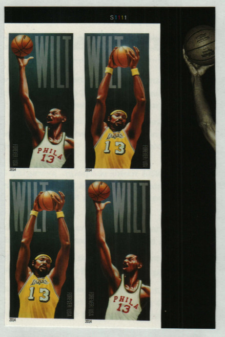 4950-51b PB - 2014 First-Class Forever Stamp - Imperforate Wilt Chamberlain