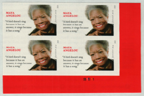 4979a PB - 2015 First-Class Forever Stamp - Imperforate Maya Angelou