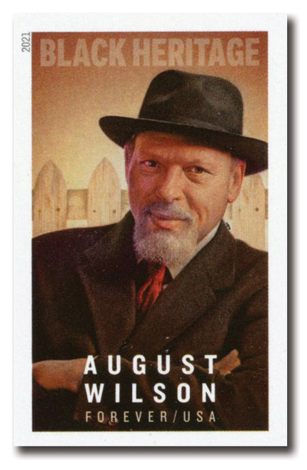 5555a PB - 2021 First-Class Forever Stamp - Black Heritage: Imperforate August Wilson