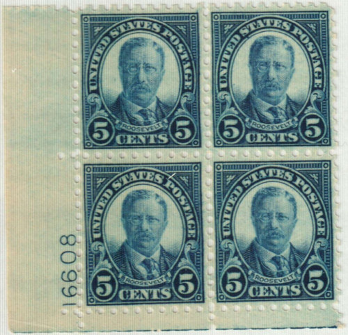 586 PB - 1924 5c Theodore Roosevelt, blue