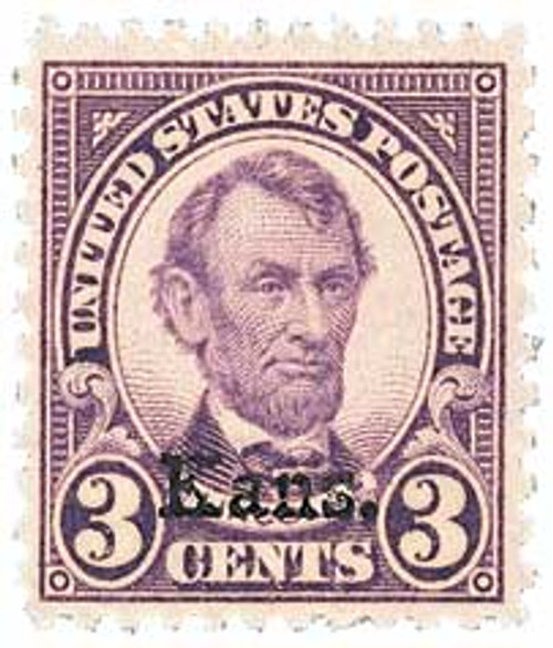 661 PB - 1929 3c Lincoln, violet, Kansas-Nebraska overprints