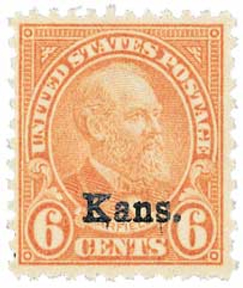 664 PB - 1929 6c Garfield, red orange, Kansas-Nebraska overprints