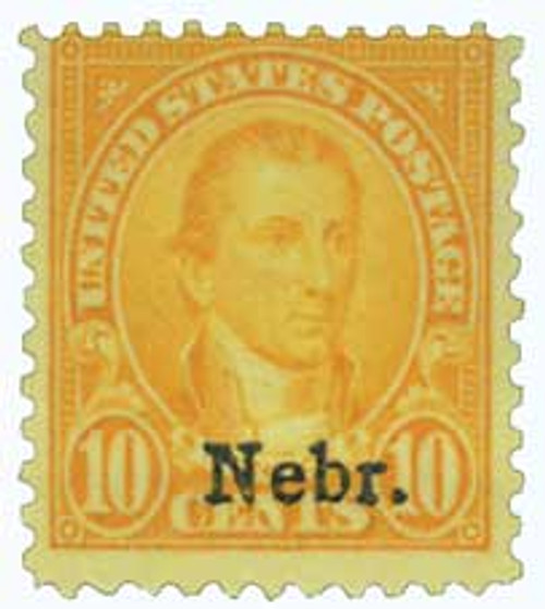 679 PB - 1929 10c Monroe, orange yellow, Kansas-Nebraska overprints