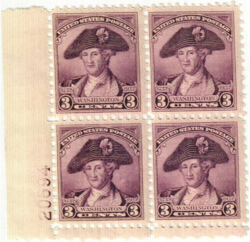 708 PB - 1932 Washington Bicentennial: 3c Washington by Charles Willson Peale