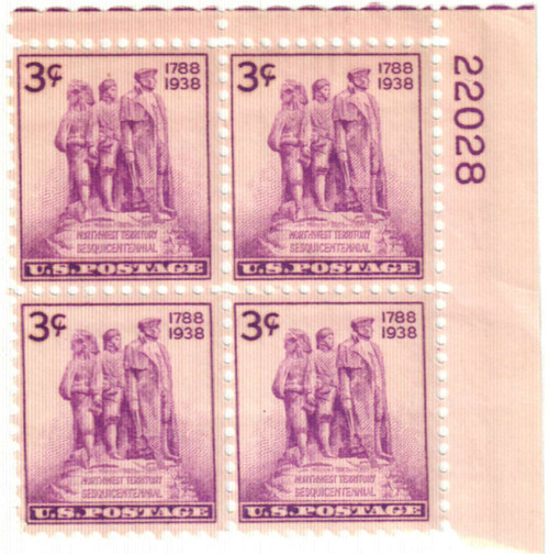 837 PB - 1938 3c Northwest Territory Sesquicentennial