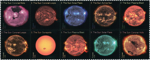 5598-5607 PB - 2021 First-Class Forever Stamps - Sun Science