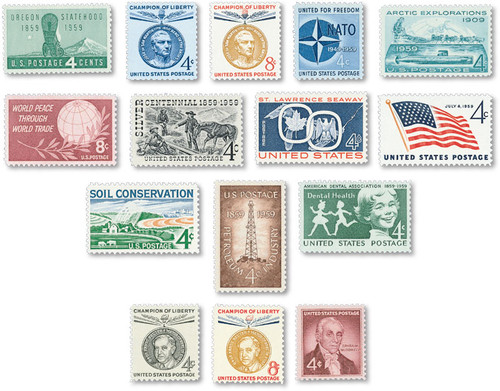 YS1959 PB - 1959 Commemorative Stamp Year Set