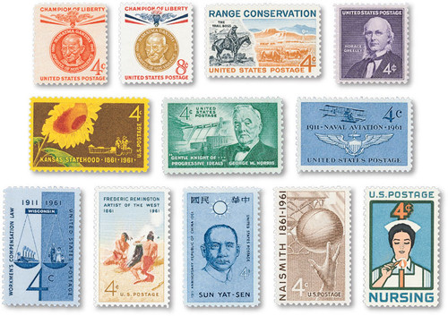 YS1961 PB - 1961 Commemorative Stamp Year Set