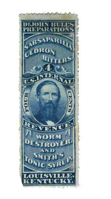 RS43d  - 1878-83 4c Proprietary Medicine Stamp - blue, watermark 191R