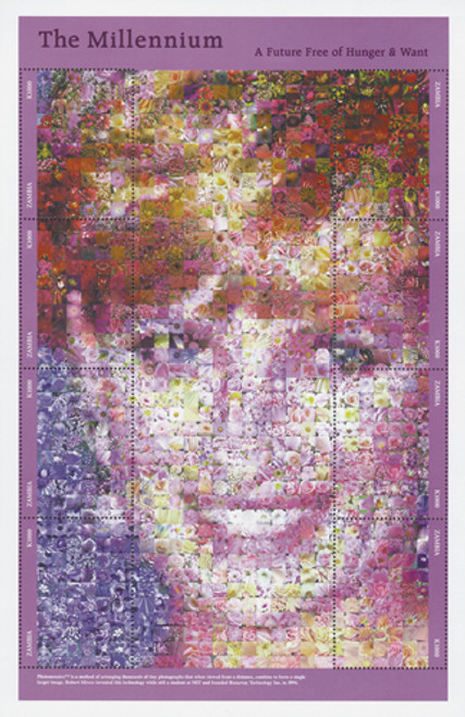 M6217  - Diana, Faces of the Millennium, Mint Sheet of 8 Stamps, Zambia