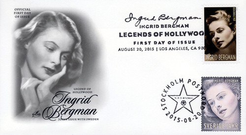 AC47 FDC - 2015 Joint Issue - US and Sweden - Ingrid Bergman