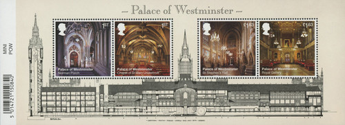 MFN110  - 2020 Palace of Westminster, Mint, Miniature Sheet of 4 Stamps, Great Britain