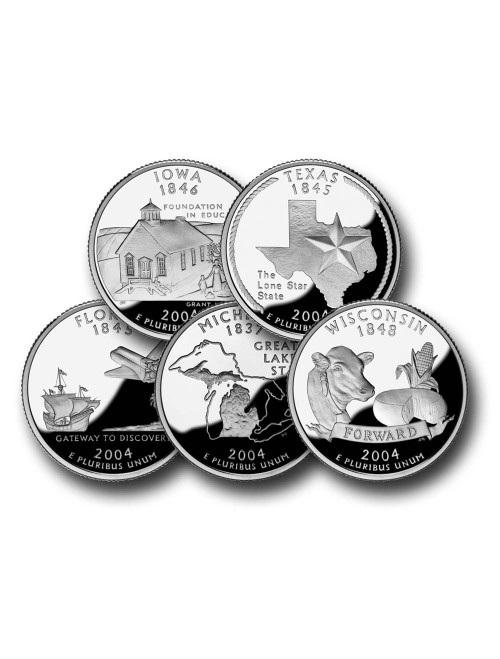 CN200425D  -  2004 U.S. Statehood Quarters, D Mint set of 5