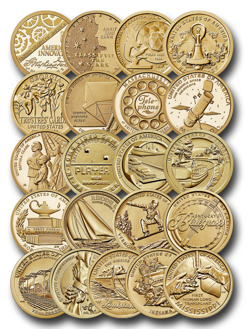 MCN078  - 2018-23 Complete American Innovation State Dollar Coin Collection, Denver Mint, Set of 21