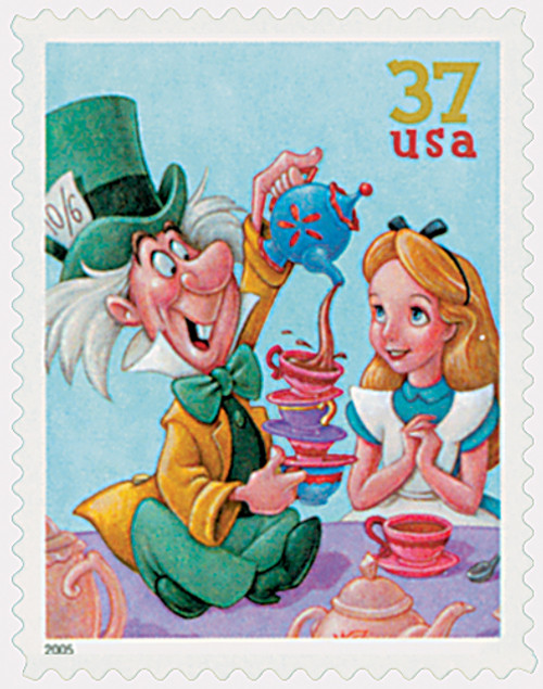 3913  - 2005 37c The Art of Disney: The Mad Hatter and Alice