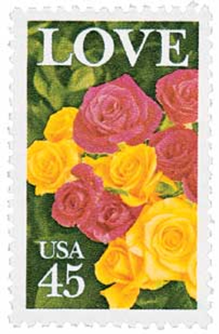 2379  - 1988 45c Love Series: Pink and Yellow Roses