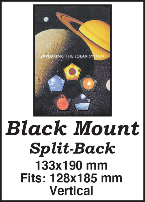 MM514  - 133x190mm 2 Vertical Black Split-Back Mounts