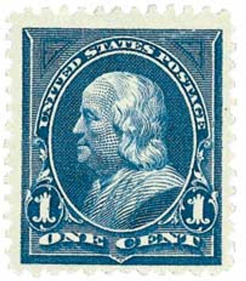 264  - 1895 1c Franklin, blue, double line watermark