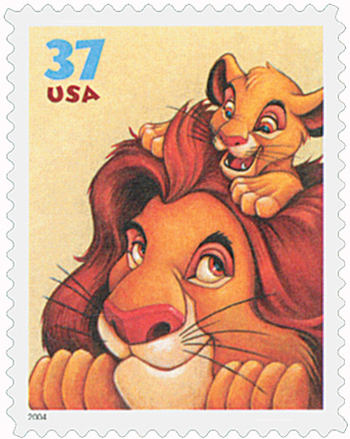 3867  - 2004 37c Disney Characters: Mufasa and Simba