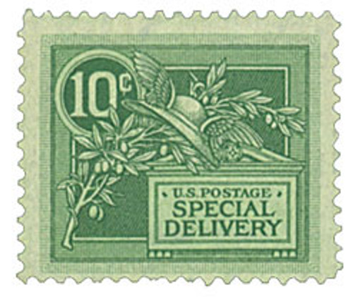 E7  - 1908 10c Special Delivery - DL watermark,  green