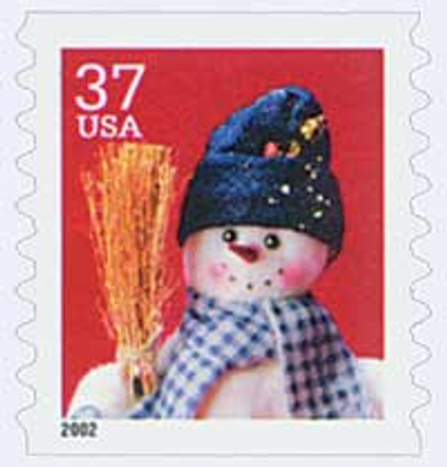 3680  - 2002 37c Contemporary Christmas: Snowman with Blue Plaid Scarf, coil