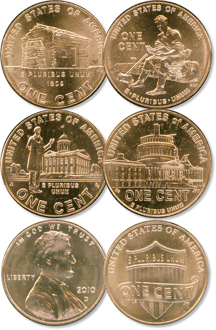 M10558a  - 2009-10 Lincoln Pennies, set of 6