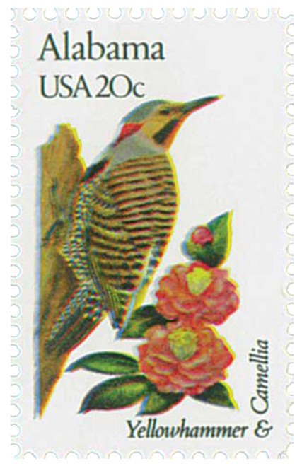 1953  - 1982 20c State Birds and Flowers: Alabama