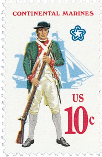 1567  - 1975 10c U.S. Military Uniforms: Continental Marines