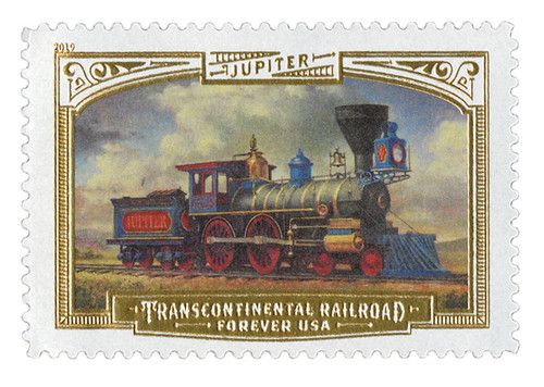 5378  - 2019 First-Class Forever Stamp - Transcontinental Railroad: Jupiter Locomotive