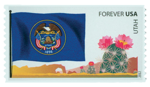 4644a - 2012 First-Class Forever Stamps - Four Flags, APU, block of 4  stamps - Mystic Stamp Company