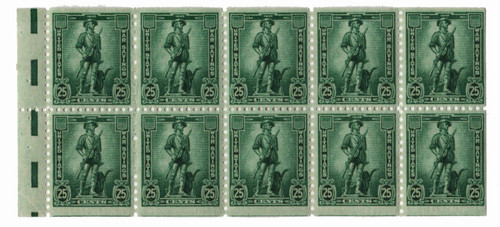 WS8b  - 1942 25c War Savings booklet pane, dark blue-green