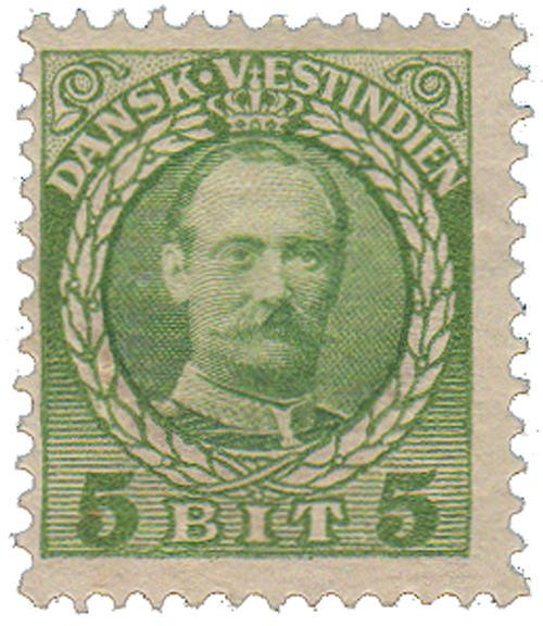 DWI43  - 1908 5b Danish West Indies - green
