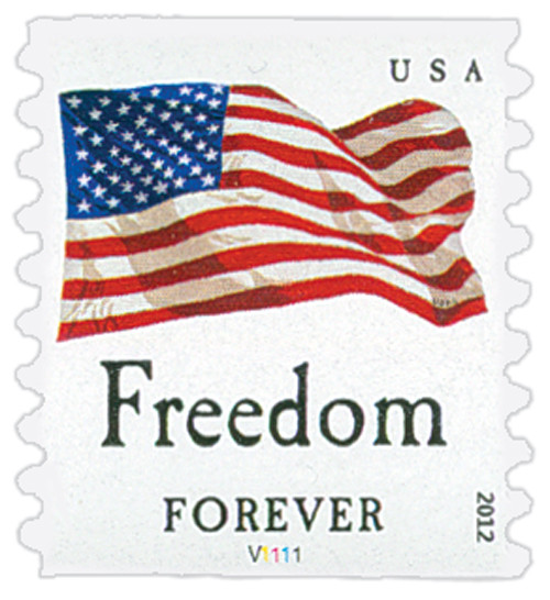 4631  - 2012 First-Class Forever Stamp - Flag and "Freedom" (Avery Dennison)