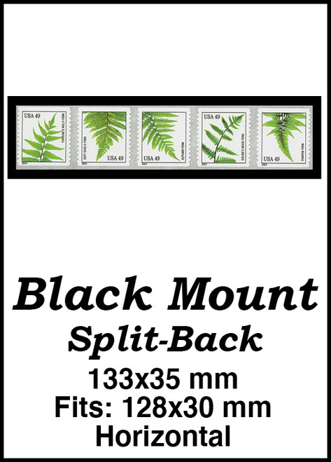 MM6019  - 133x35mm 2 Horizontal Black Split-Back Mounts