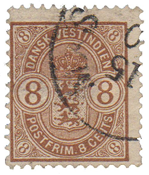 DWI30  - 1903 8c Danish West Indies - brown