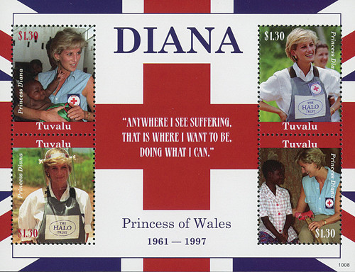 M10534  - 2010 Tuvalu Princess Diana 4v M