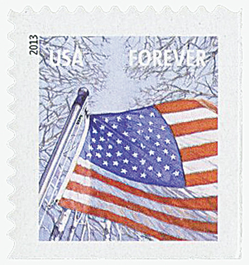 4785  - 2013 First-Class Forever Stamp - A Flag for All Seasons: Winter (Sennett Security Products, booklet)