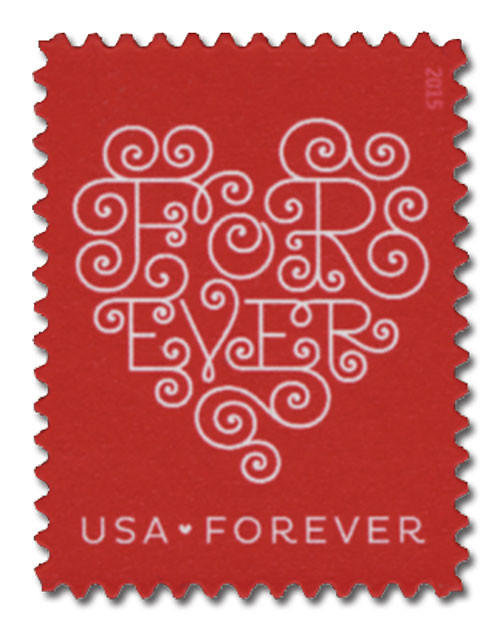 4955  - 2015 First-Class Forever Stamp - Love Series: Red Forever Heart